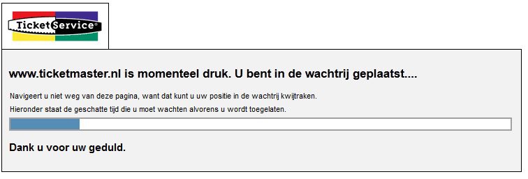 Ticketmaster wachtrij