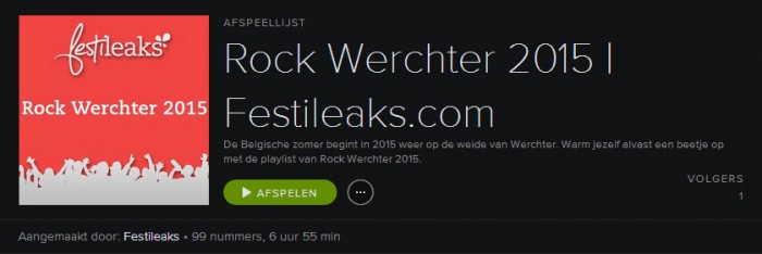 Festileaks Spotify Rock Werchter