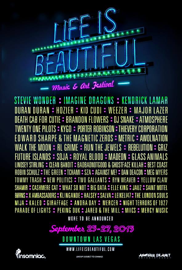 Life Is Beautiful line up
