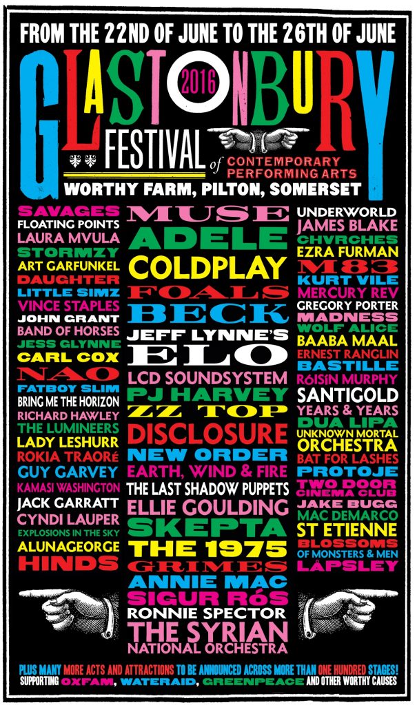 Glastonbury 2016 poster
