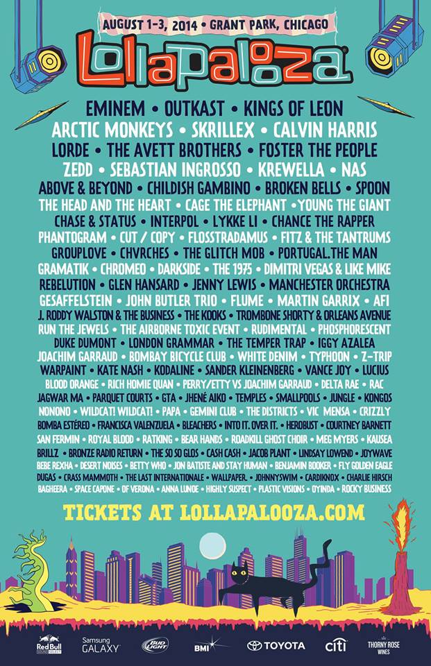 Lollapalooza geeft gehele lineup vrij Eminem, Outkast en meer