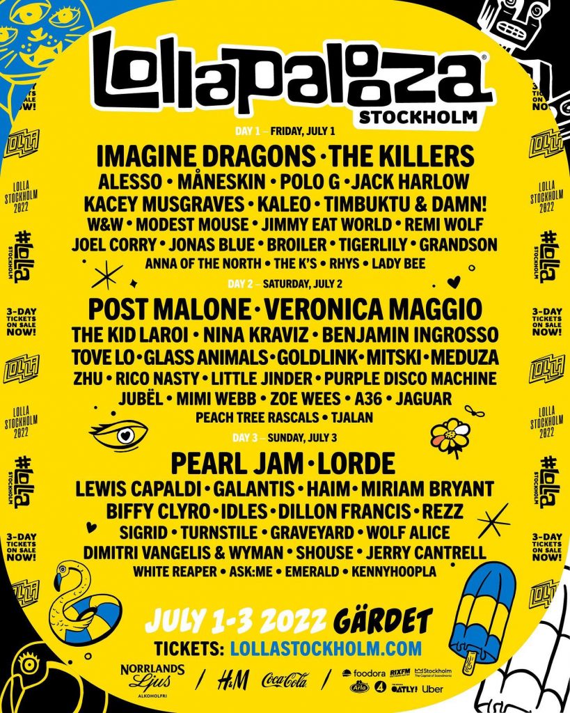 Lollapalooza Stockholm 2022 Poster