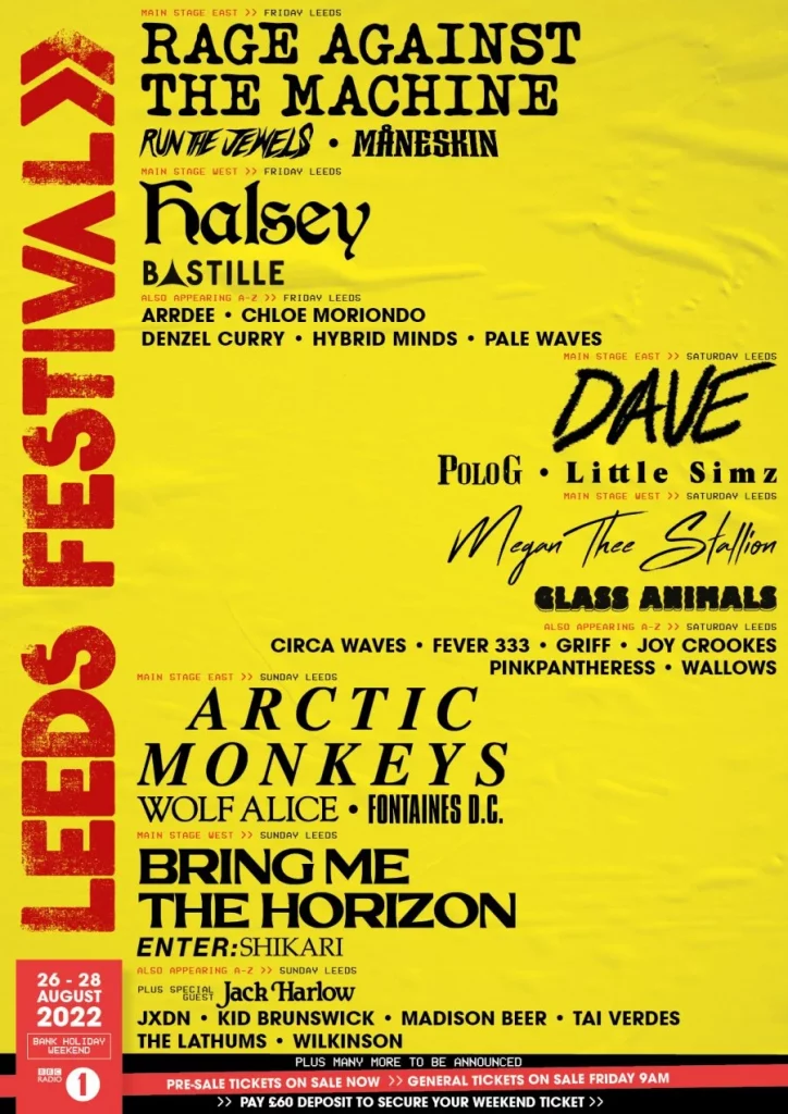 Leeds Festival 2022 Poster