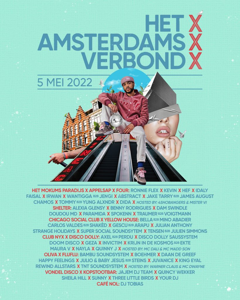 Het Amsterdams Verbond Bevrijdingsfestival 2022 Poster