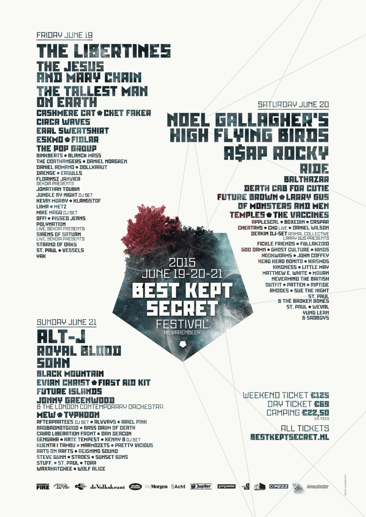Best Kept Secret line-up poster 2015
