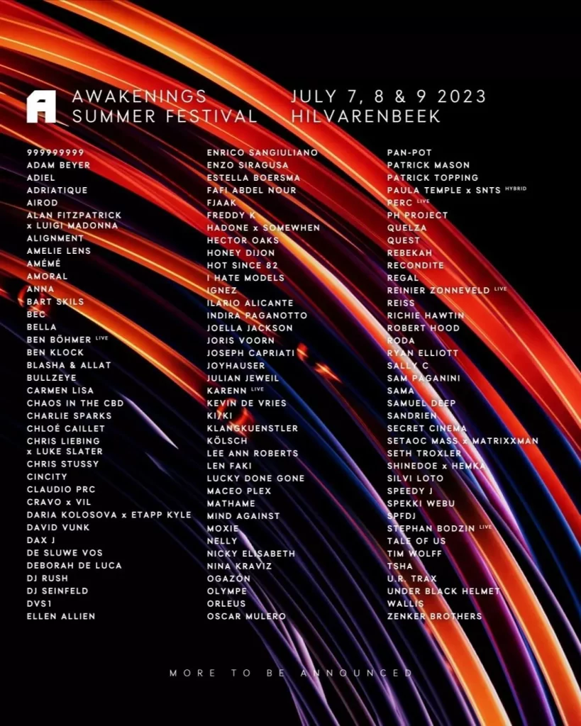 Awakenings Summer Festival 2023 Poster