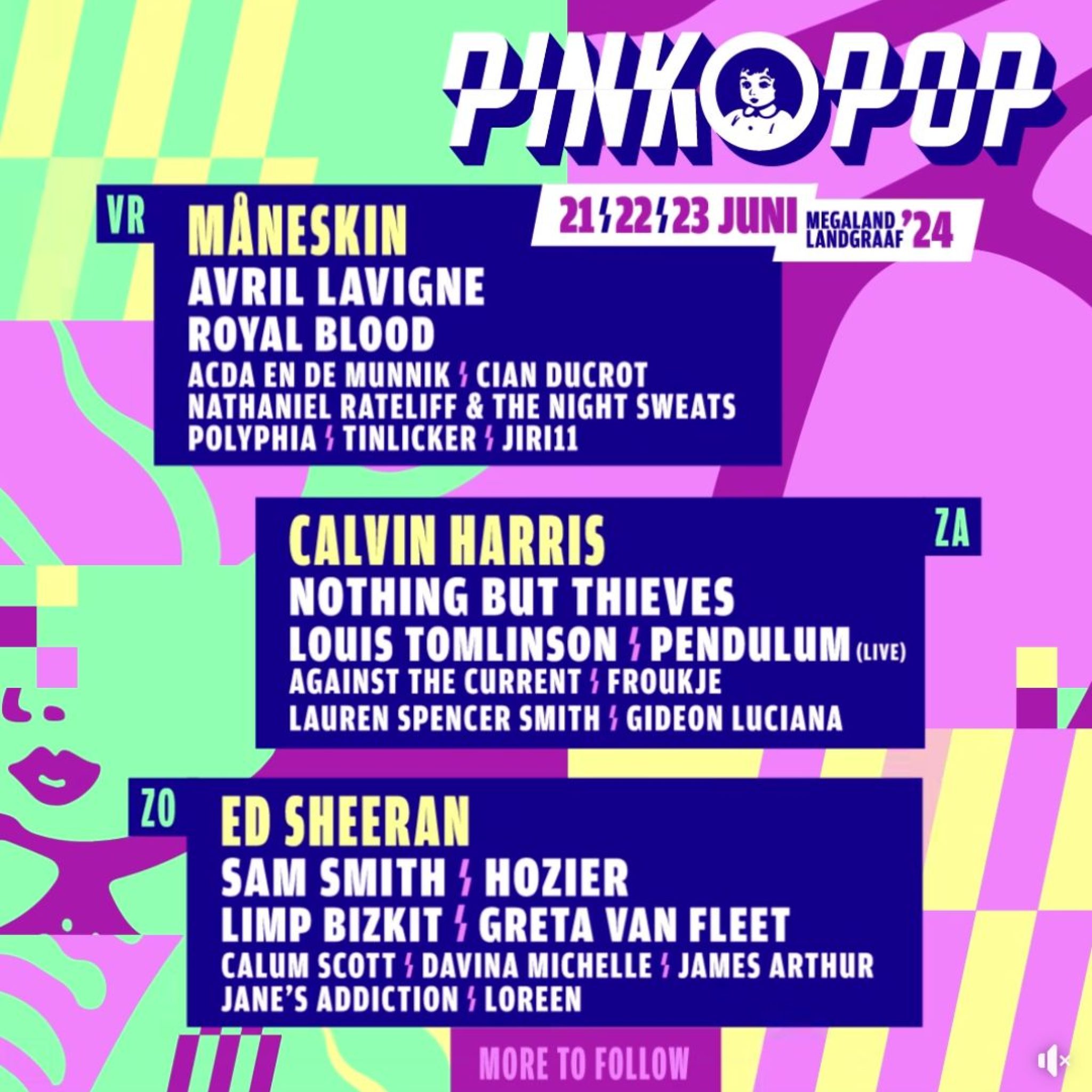 Ed Sheeran, Calvin Harris, Måneskin en meer naar Pinkpop 2024