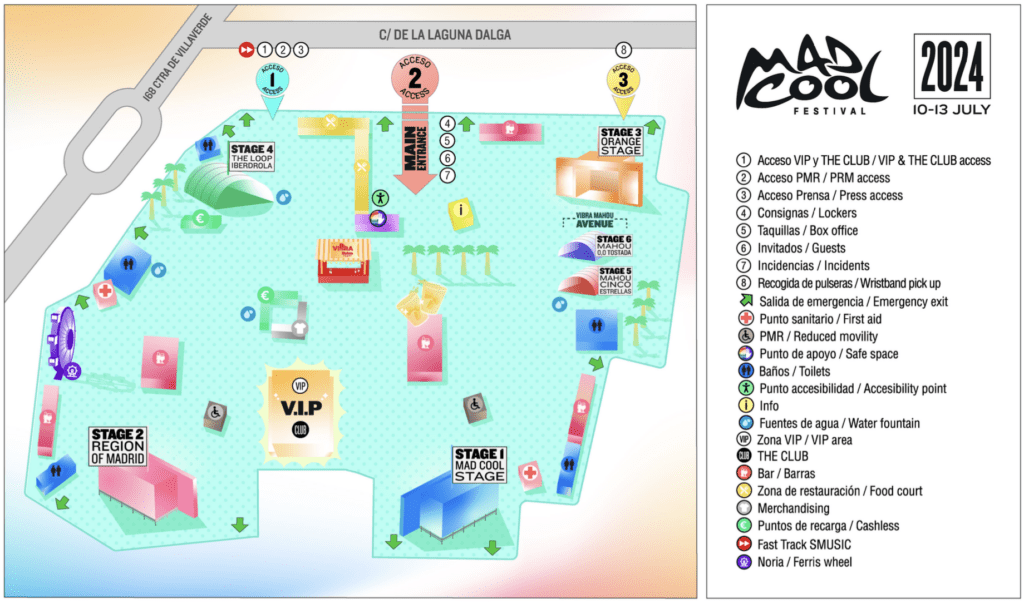 Plattegrond Mad Cool 2024