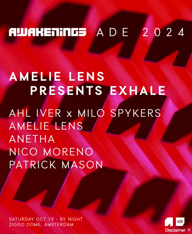 Awakenings ADE: Exhale By Amelie Lens 2024 Poster