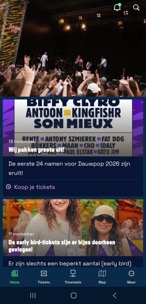 Dauwpop 2026 Biffy Clyro app